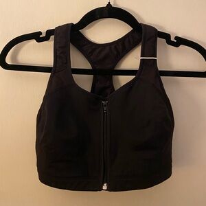 Champion Black Zip-Front Sports Bra